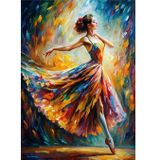 Ekart Pastel Renkler İçindiki Balerin Kadın Hediyelik Ahşap Tablo 50 cm x 70 cm