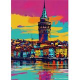 Ekart Pop Art Galata Kulesi Dekoratif ahşap Tablo 35 cm x 50 cm