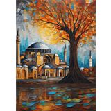 Ekart Renkli Ağaç Ve Ayasofya Cami Hediyelik Ahşap Tablo 35 cm x 50 cm