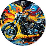 Ekart Renkli Chopper Motosiklet Sessiz Duvar Saati