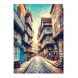 Ekart Retro Evler Art Mdf Poster 35 cm x 50 cm