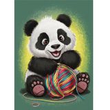 Ekart Sevimli Panda Ve Yün Yumağı Mdf Tablo 50 cm x 70 cm