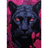 Ekart Siyah Panter Hediyelik Ahşap Tablo 50 cm x 70 cm