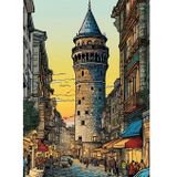 Ekart Tarihi Galata Kulesi Desenli Mdf Tablo 50 cm x 70 cm