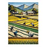Ekart Tarladaki Çiftçiler Hediyelik Mdf Tablo 35 cm x 50 cm