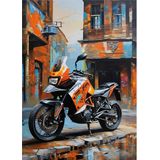 Ekart Turuncu Enduro Motor Model Mdf tablo 50 cm x 70 cm