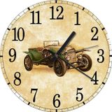 ekart Yeşil Retro Araba Analog Duvar Saati