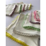 Eke Baby %100 Pamuklu 10'lu Çift Taraflı Renkli Köşeli Bebek Ağız Penye Lüx Mendili (22X22 Cm) Baby Hanky - Standart