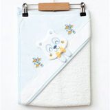 Eke Baby Ekebaby Panda Bebek Havlusu 80X80 cm 1417 - Mavi