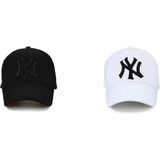 EKE TEKSTİL 2'li Beyzbol Ny New York Şapka - Standart - Siyah-Siyah-Beyaz