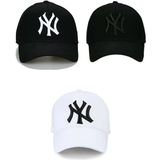 EKE TEKSTİL 3'lü Beyzbol Ny New York Şapka - Standart - Siyah-Siyah-Beyaz