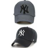 EKE TEKSTİL Unisex 2'li Beyzbol Ny New York Şapka - Standart - Gri - Siyah