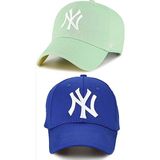 EKE TEKSTİL Unisex 2'li Beyzbol Ny New York Şapka - Standart - Mint