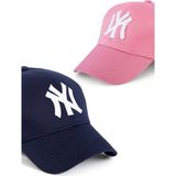 EKE TEKSTİL Unisex 2'li Set Lacivert ve Pembe Ny New York Beyzbol Şapka - Standart - Lacivert - Pembe