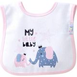 Ekebaby Desenli Baskılı Mama Önlüğü 11942 - Pembe - Gri - Yenidoğan