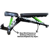 Eken's Desıgn Green Line Bench Press Ağırlık Sehpası - 135X30X40 - Renkli