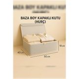 Ekici home textile 1 Adet Çok Amaçlı Kapaklı Düzenleyici Kutu Baza Hurç 50x40x19