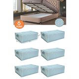Ekici home textile 6 Adet Puanti desenli -çekyat Baza Tipi Hurc - Baza Altı Büyük Boy Saklama Hurcu 65 x 45 x 22 cm