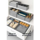Ekici home textile 6'lı Gri - Çekmece Dolap içi Düzenleyici Kutu