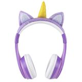eKids Unicorn Academy Bluetooth Kulaklık, Mikrofonlu Kablosuz Kulaklık, Aux Kablosu Dahil, Okul, Ev veya Seyahat için Katlanabilir Çocuk Kulaklığı