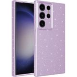 Ekılıf - Samsung Galaxy S24 Ultra Uyumlu Kılıf Kamera Korumalı Simli Lüks Koton Kapak - Lila