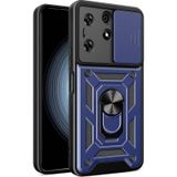 Ekılıf - Tecno Spark 10 Pro Uyumlu Kılıf Magnetik Standlı Kamera Korumalı Sürgülü Vega Kapak - Mavi