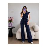 Ekim Store Lacivert Kruvaze Bağcıklı Yelek Pantolon Blazer Takım