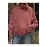 Ekim Store Süet Oversize Çapraz Kapamalı Biker Ceket