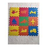 EKİM TOYS 9 Parça Büyük Boy ARAÇ DESENLİ Eva Oyun Karosu Yer Matı Puzzle Yapboz