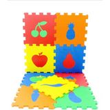 Ekim Toys 9 Parça Büyük Meyve Desenli Eva Oyun Karosu Yer Matı Yapboz Puzzle - Çok Renkli - 33 x 33 cm