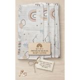 Ekim Tufting Bebek Müslin Ağız Mendili Gökkuşağı Desen 4'lü