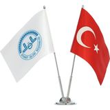 Ekin Bayrakçılık Diyanet İşl. Bşk. ve Türk Bayrağı İkili Masa Bayrak Takımı