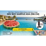 Ekin Toys Karpuz Ada Yatak 196 cm - Dev Boy Şişme Deniz ve Havuz Yatağı (Pompa Hediyeli)