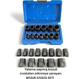 Ekinler El Aletleri 13 Parçalı Krom Vanadyum Çelik Vida Çıkarıcı Seti, Sıkışmış Vidaları, Somunları ve Cıvataları, Paslanmış Vidaları, Tekerlek Cıvatalarını ve Jant Emniyetlerini Sökmek/çıkarmak - Mavi