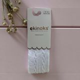 Ekinoks Örgü Desenli Dikişsiz Koton Kız Çocuk Külotlu Çorap - RYZEÇ010 - Beyaz - 3 - 4 Yaş Beyaz
