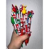 Ekinoksen Yılbaşı Süslü Noel Kalemleri 4 Ayrı Renk Yazan Tükenmez Kalemler