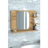 Ekinokshome AYNA, BANYO AYNASI, RAFLI HOL, KORİDOR, DUVAR,SALON,WC,OFİS,YATAK ODASI 60x45 CM AYNA-ATLANTİK ÇAM