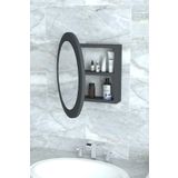 Ekinokshome BANYO AYNASI, DOLAPLI AYNA, MAKYAJ AYNASI, DUVAR AYNASI, YUVARLAK 50X50 CM AYNA-GRİ