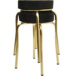 Ekip Metal Tabure 2'li Gold - Siyah