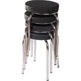 Ekip Metal Tabure Mutfak Sandalyesi 4 Adet Siyah Ergonomik Tasarım ve Metal Yapı ile Şık