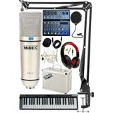 Ekipmanları Midi Live Paket-4 Ses Kartlı Mikser Midi Klavye Cx1 Mikrofon Kulaklık