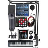 Ekipmanları Midi Live Paket-6 Ses Kartlı Mikser Midi Klavye Cx2 Mikrofon Kulaklık Pad Controller