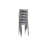 ekipmetal Gri Renkli Deri 6'lı Mutfak Balkon Taburesi