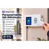 Ekipra Dokunmatik Ekranlı Rfıd ve Qr Personel Takip Cihazı – Wi-Fi, Dahili Batarya, 12 Ay Başlangıç Paketi ve 30 Rfıd Kart Hediye - Renk Seçiniz - Beyaz