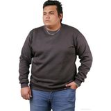 Ekis Büyük Beden Erkek Sıfır Yaka Füme Sweatshirt - 4XL