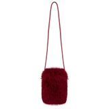 Eklips Bordo Peluş Telefon Çantası