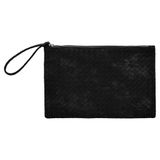 Eklips Siyah Örgü Desen Yansımalı Clutch Çanta