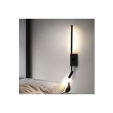 EKM29 ekim aydınlatma 6+3 Watt, Döner Direk, Oynar Başlıklı modern Yatakbaşı Armatür, Led Duvar Aplik,