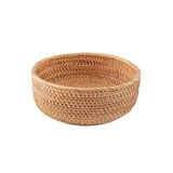 Ekmek sepeti yuvarlak sepet doğal Rattan meyve sepeti tepsi depolama sepeti meyve kaseleri gıda depolama servis tepsileri Rattan sepet