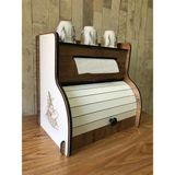 Ekmeklik New Bread Box,havlu Peçetelik(Saklama Gözlü, Baharatlık Rafı, Dekoratif Demonte - Ceviz